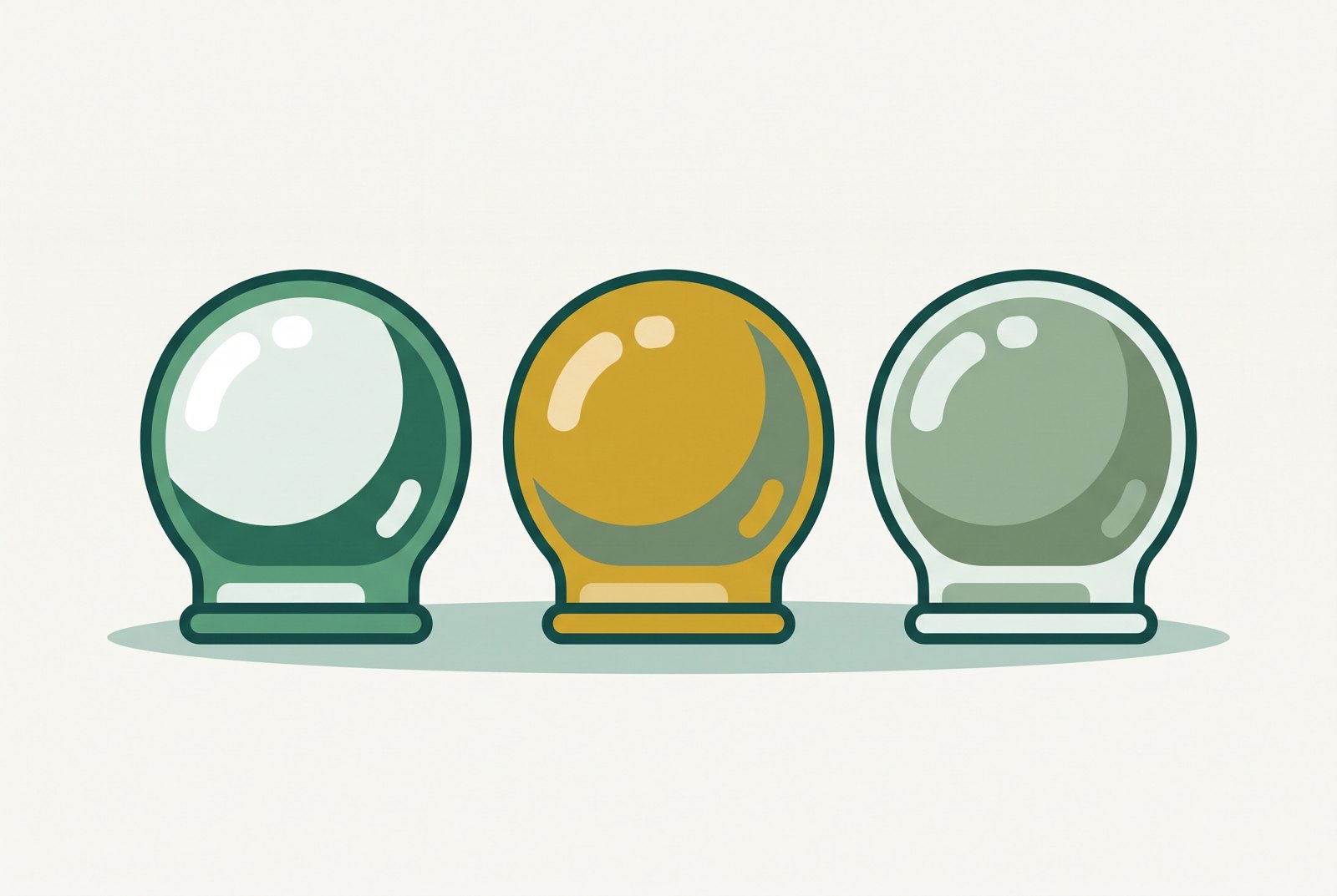 Illustration of three cupping cups shown as simple objects