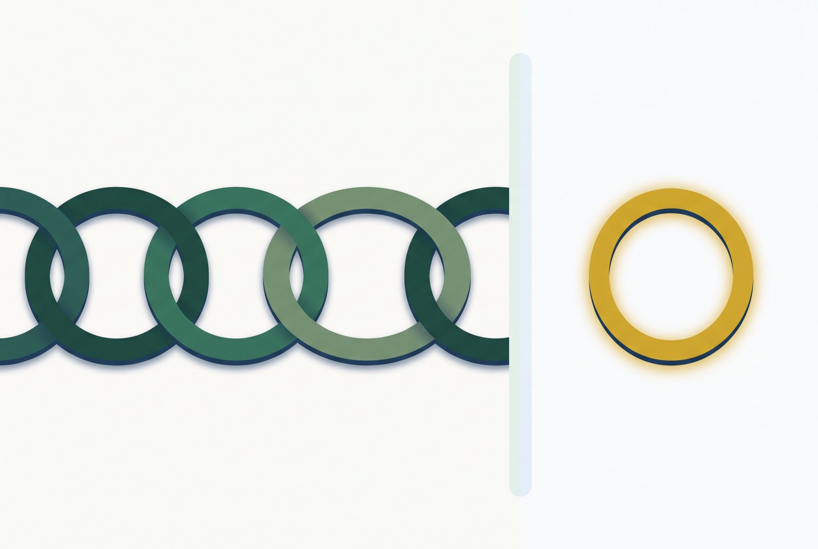 Illustration comparing a chain of linked commitments with a single standalone visit