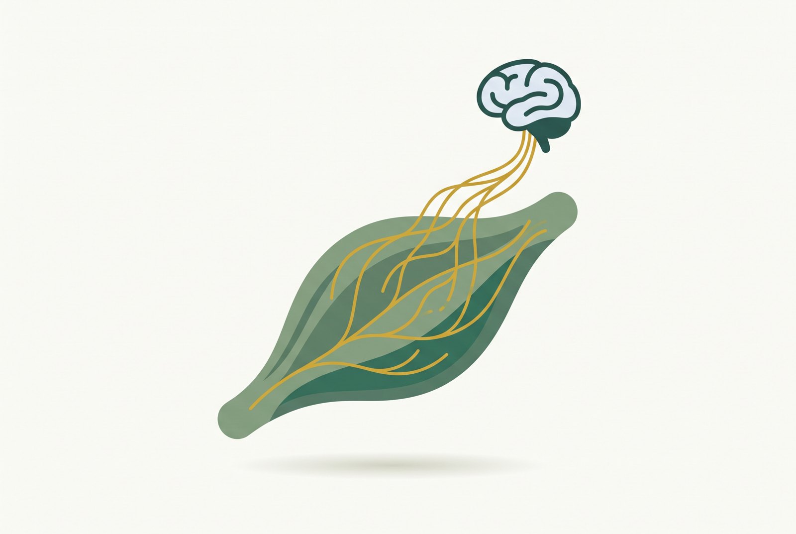 Illustration of nerve pathways connecting a muscle to the brain